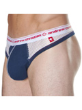 Andrew Christian - Super Mesh Thong with Show Tech white/navy