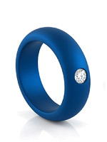 Blue Donut Cockring with Crystal