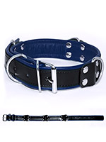 Deluxe Bondage Collar - Black/Blue