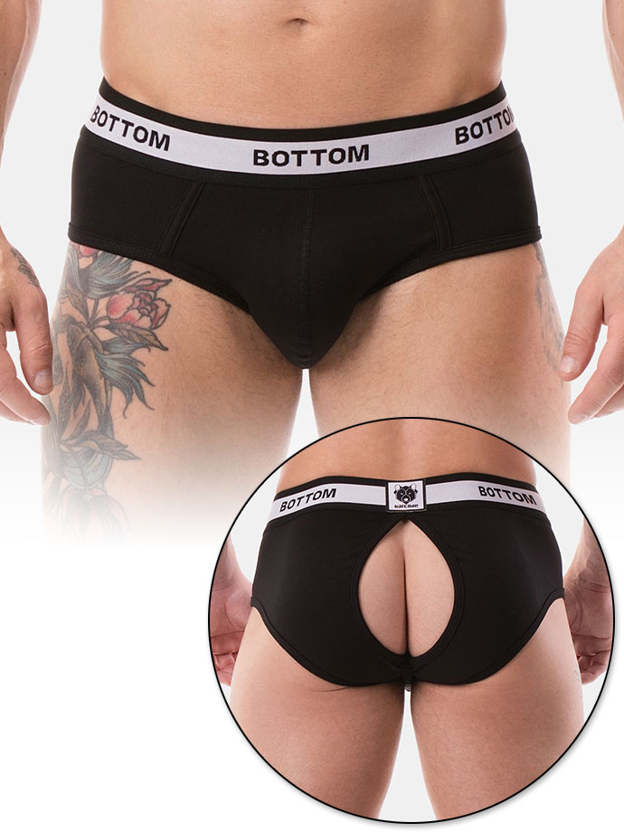 Backless Brief Bottom - black/white