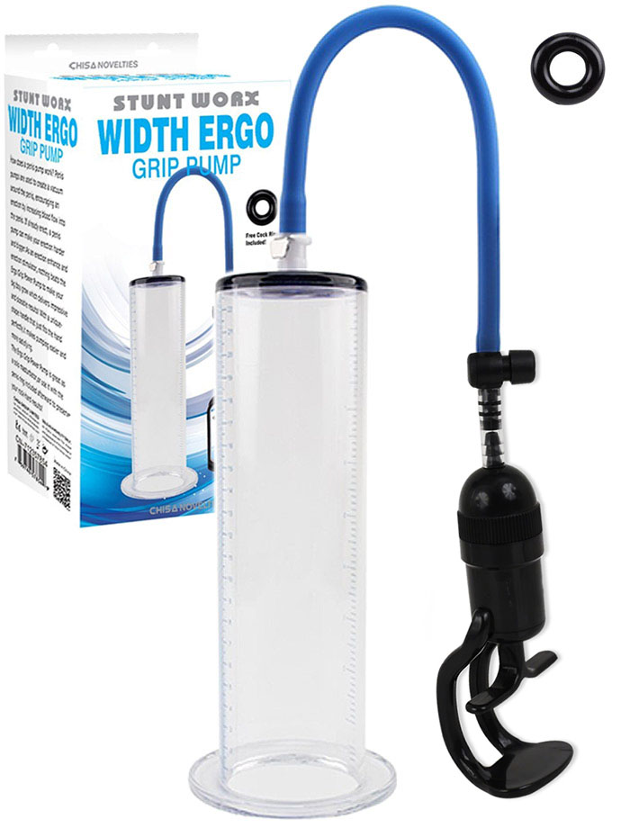 Penis Pumpe Extra Breit mit Ergo Grip und Cockring