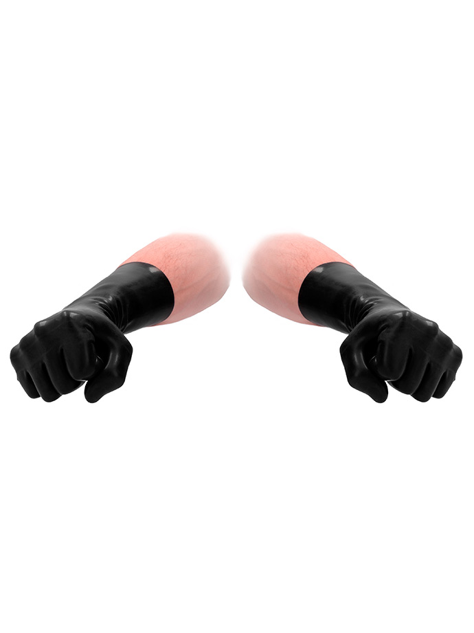FistIt Latex Short Gloves - Black