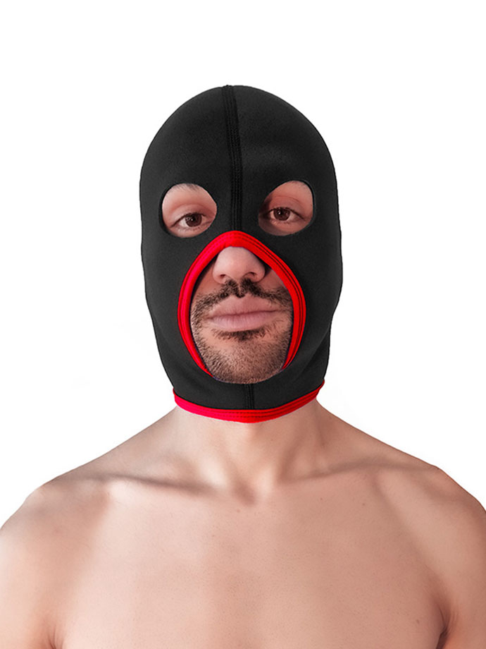 Neoprene Face Fucker Hood - Black/Red