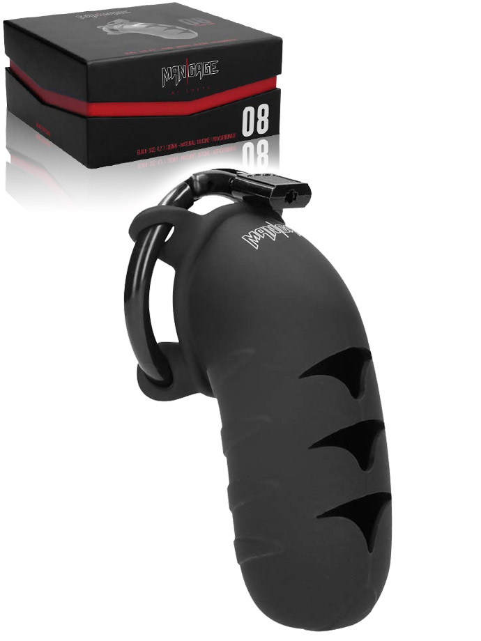 ManCage Peniskfig Model 8 aus Silikon - Schwarz