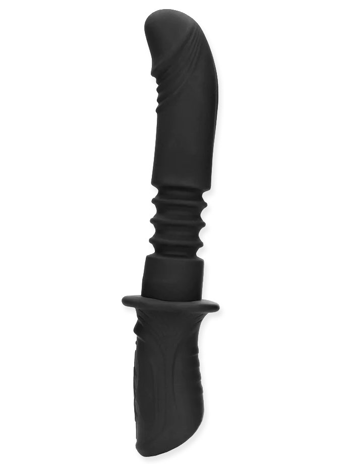 Handheld Silicone Vibrating and Thrusting Dildo