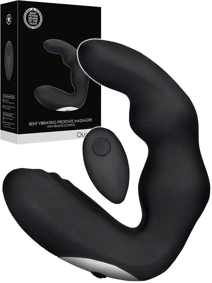 OUCH! Bent Vibrating Prostate Massager - Black