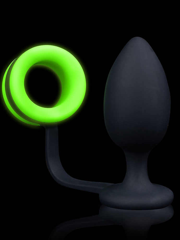 OUCH! Glow in the Dark - Butt Plug with Cock Ring | Poppers-Shop.de
