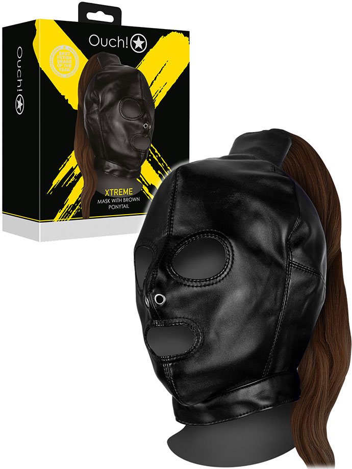 OUCH! Xtreme Mask with Brown Ponytail