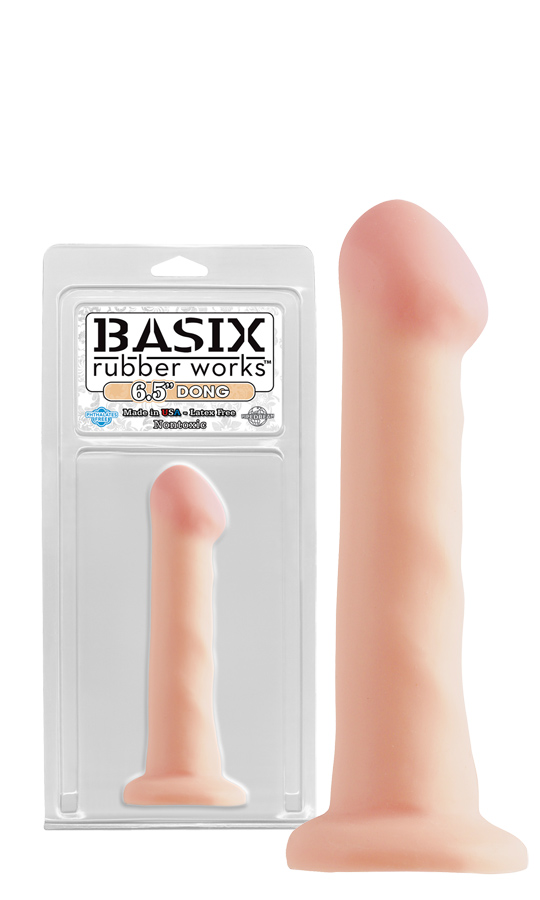 Basix 6.5 inch Dong Flesh with Suction Cup