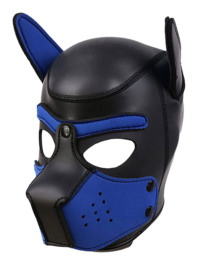 Puppy Play Dog Mask - Black/Blue