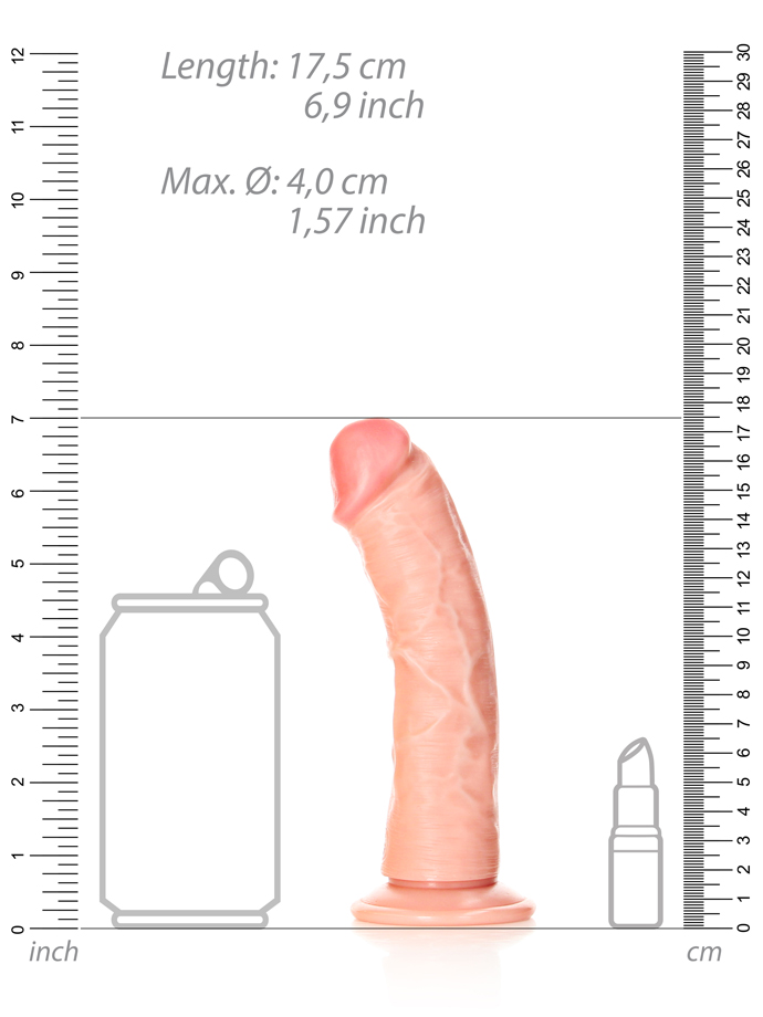 RealRock - Dildo 6 inch without Balls - Curved Ultra Skin