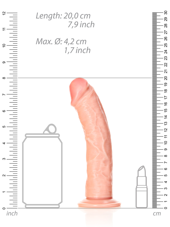RealRock - Dildo 7 inch ohne Hoden - Curved Ultra Skin