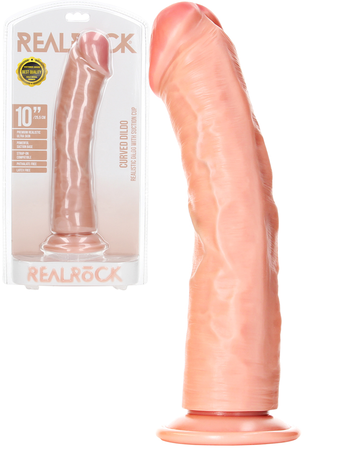 RealRock - Dildo 10 inch ohne Hoden - Curved Ultra Skin