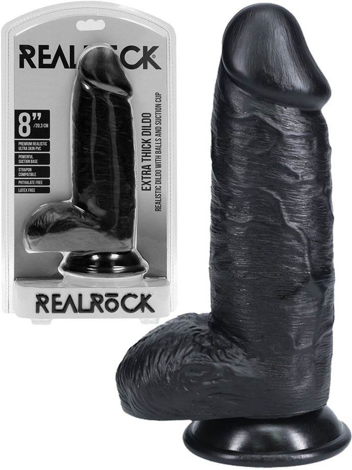RealRock - Dildo 8 inch mit Hoden - Extra Thick
