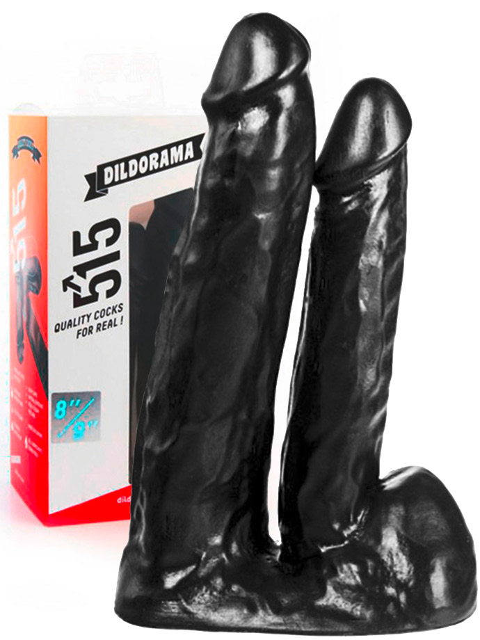 Double Dildo Dildorama 515 line 8+9 inch - Black