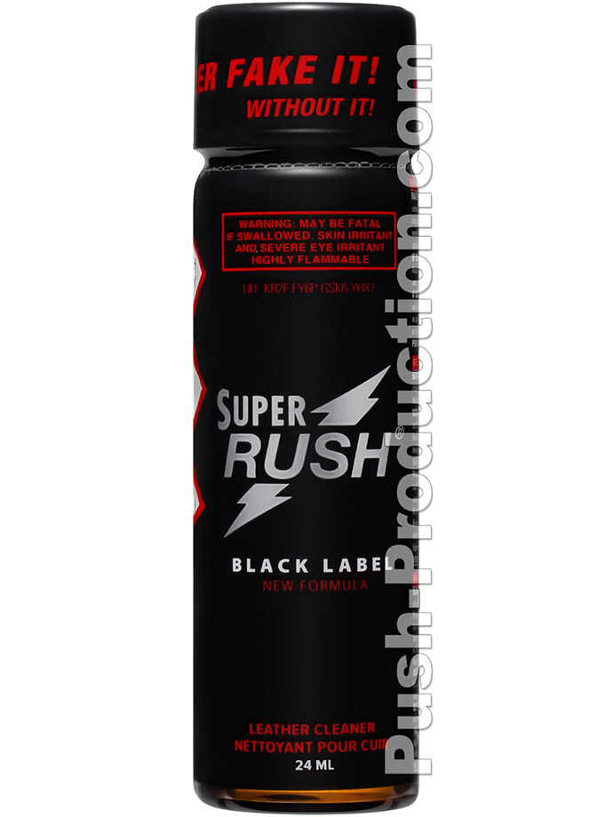 SUPER RUSH BLACK LABEL tall bottle