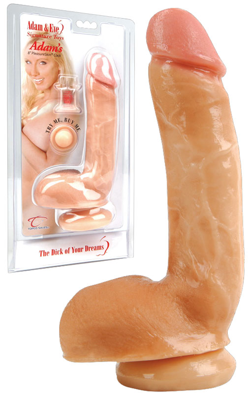 Adams 8 inch PleasureSkin Cock - natur