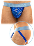 Trapped Camo Fishnet Jockstrap - Blau