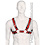 Scottish Zipper Design Leder Harness - Rot/Schwarz