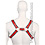 Scottish Zipper Design Leder Harness - Rot/Schwarz