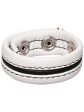 Hard Power Leather Penis Ring adjustable - white