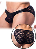 Lace Bikini Bulge Brief Black