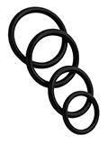 Penisringe aus Gummi 4er Set - Schwarz