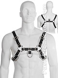 Echtledergeschirr BDSM Top Harness - Schwarz/Wei