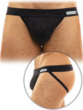 Suede Jockstrap - Schwarz