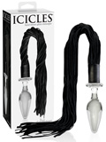 Icicles No. 49 - Glas Anal Plug mit Flogger Tail