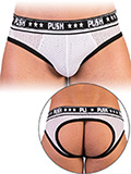 - Push - Premium Mesh Hole Brief - Wei/Schwarz