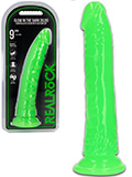 RealRock - Dildo 9 inch ohne Hoden - Glow in the Dark